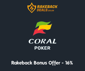 Coral Poker Rakeback Bonus Deal 2024